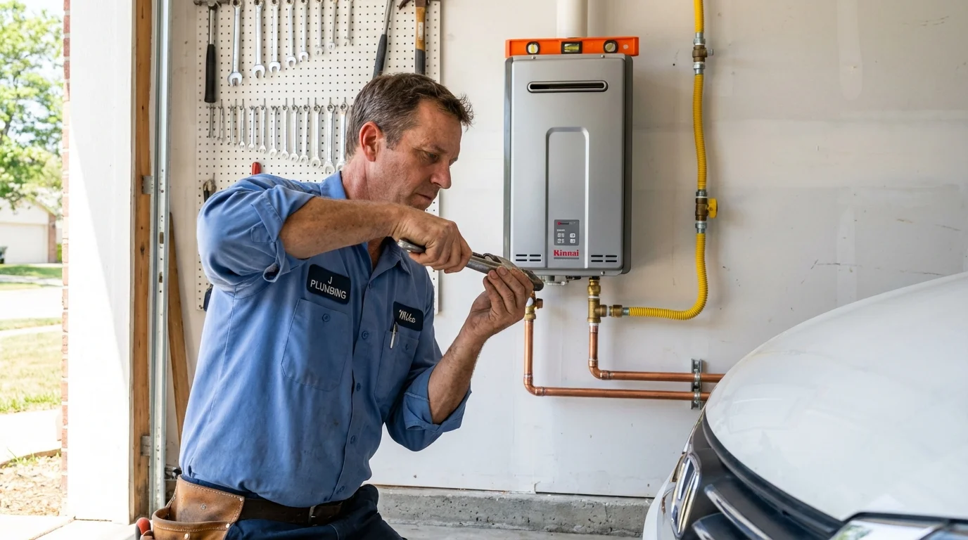 Tankless water heater installation by a Johns Plumbing LLC plumber in Racine